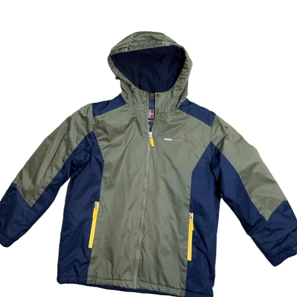 Swiss Tech Green Zip Up Hood 3 in 1 Jacket Boys XL Gorpcore Outdoors Sportswear